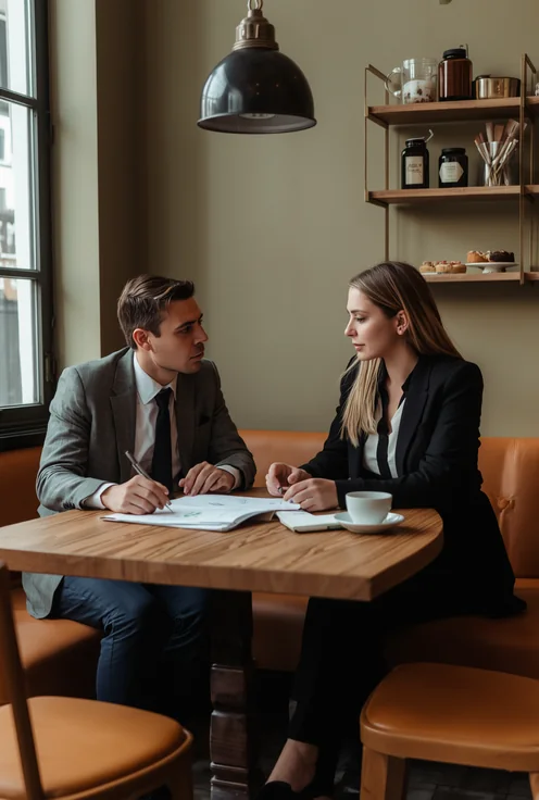 Échange stratégique entre une consultante et une dirigeante